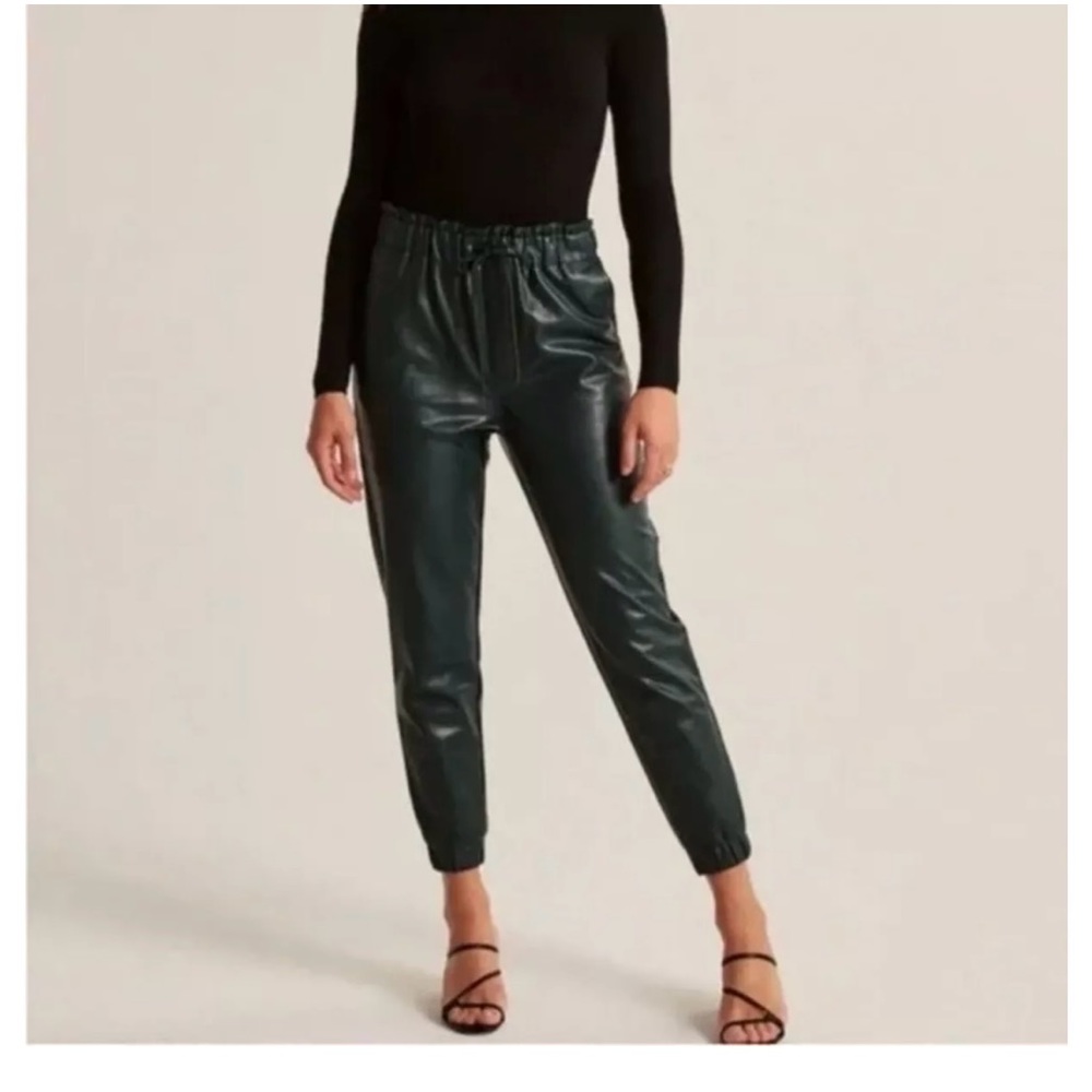 Abercrombie faux leather joggers